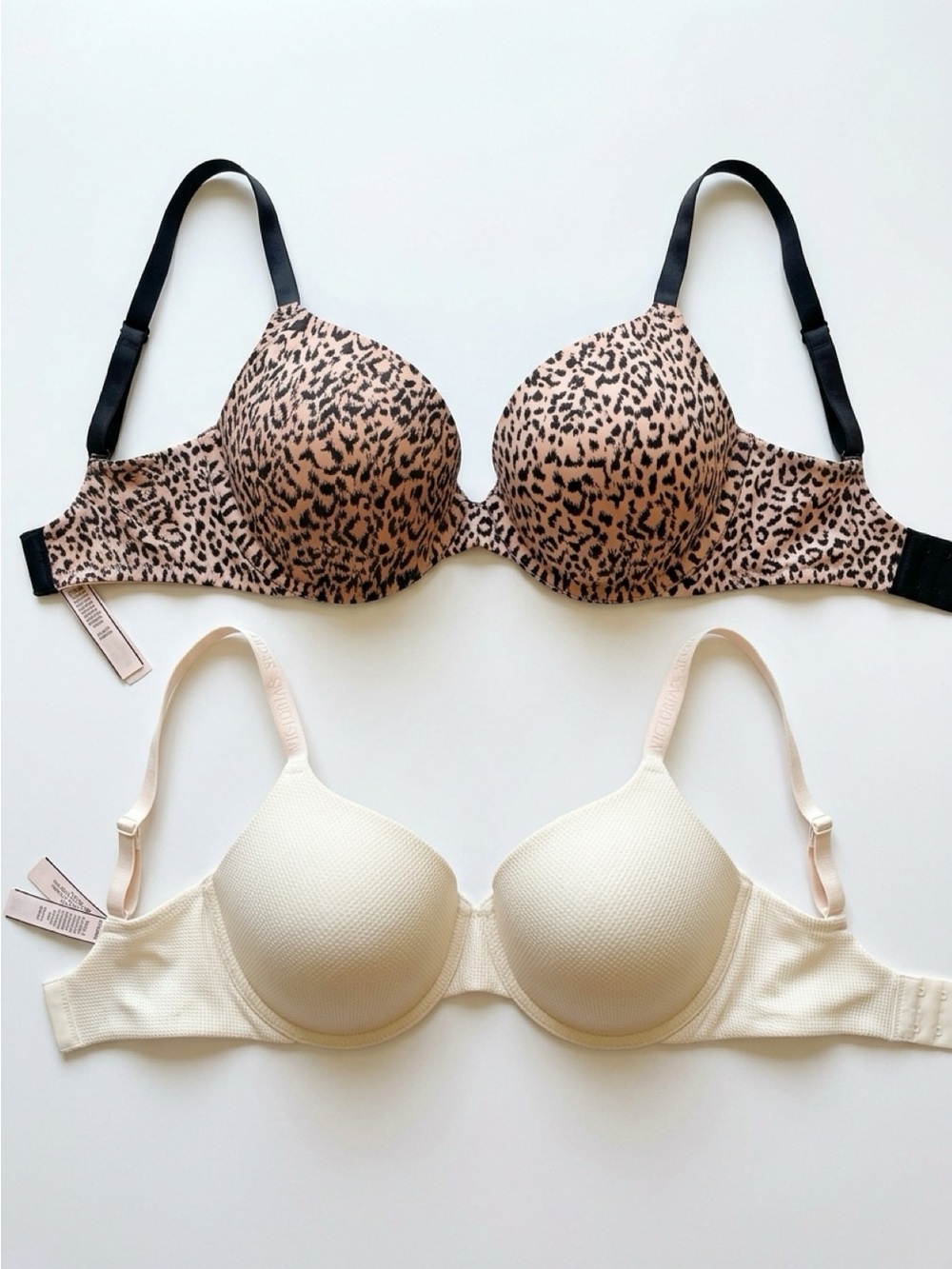 Victoria's Secret Leopard Print & Cream T-Shirt Bra Set